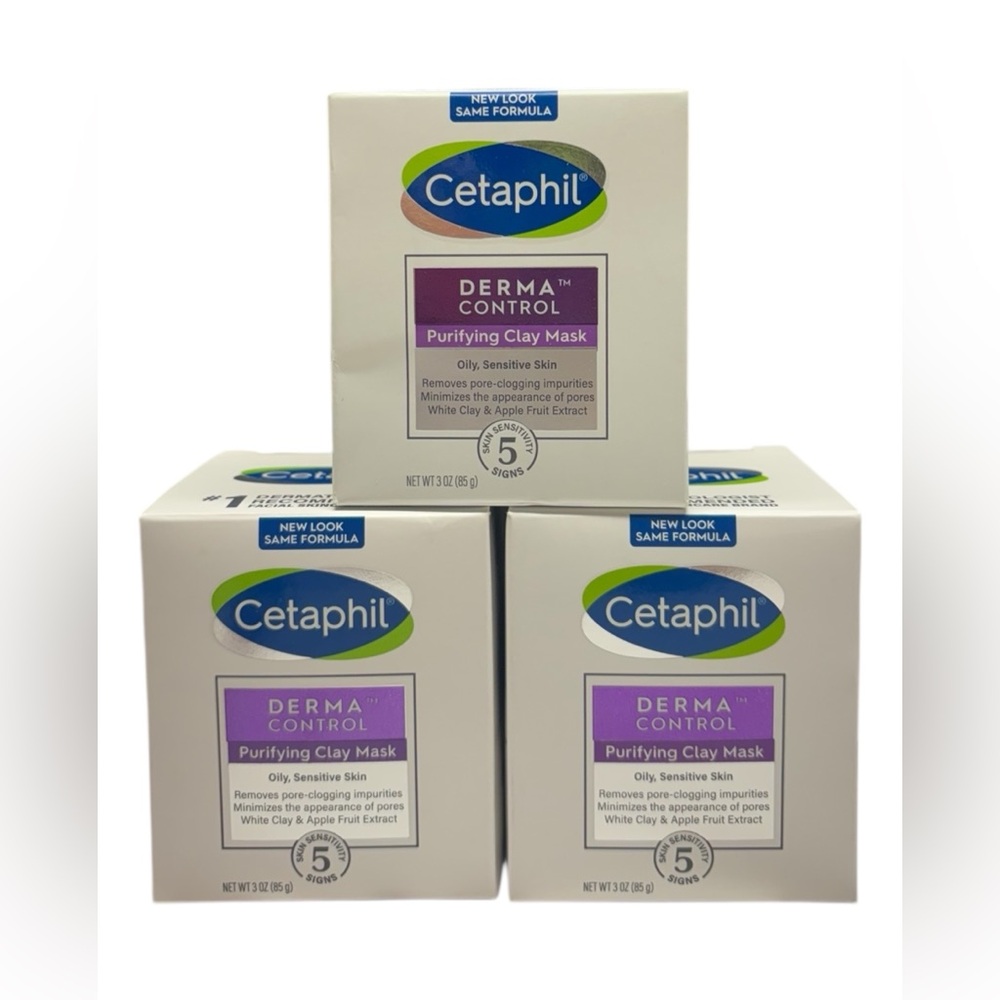 (3) Cetaphil Pro Derma Control Purifying Clay Mask Face Fragrance Free 3 oz